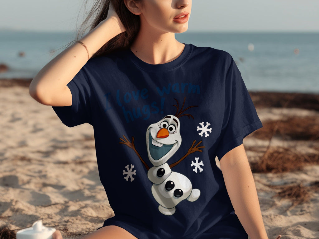 I Love Warm Hugs! Olaf the Snowman Cartoon T-Shirts