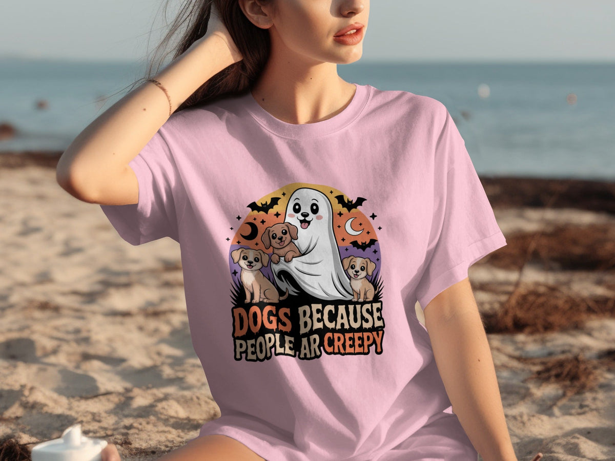 Dogs Because People Are Creepy Halloween Ghostly T-Shirts