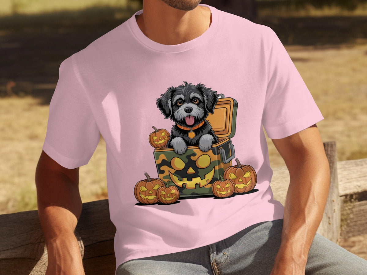 Cute Dog In a Pumpkin Container Halloween Season T-Shirts
