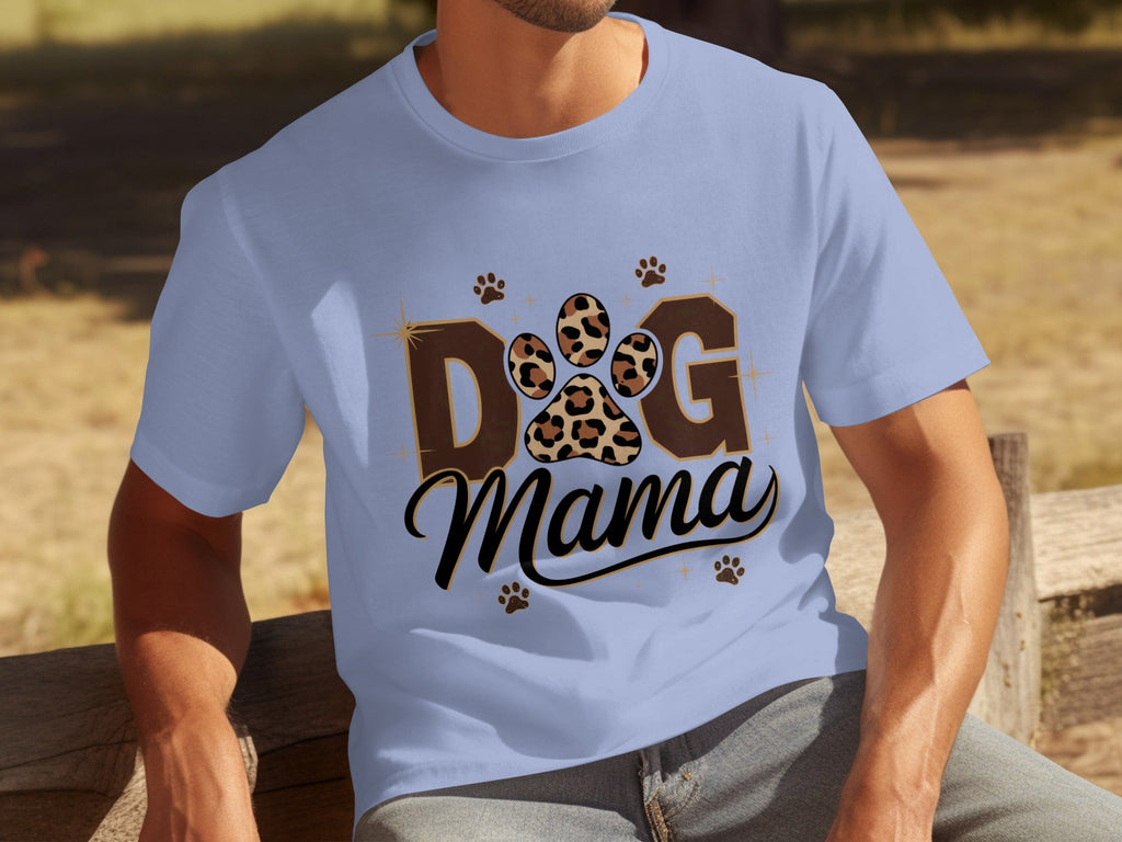 Cute Leopard Paw Print Dog Mama Graphic Design T-Shirts