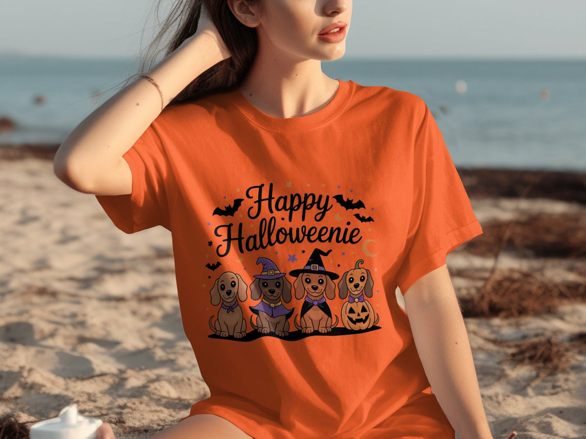 Happy Halloweeniie Dachshund Halloween Cute Dogs T-Shirts