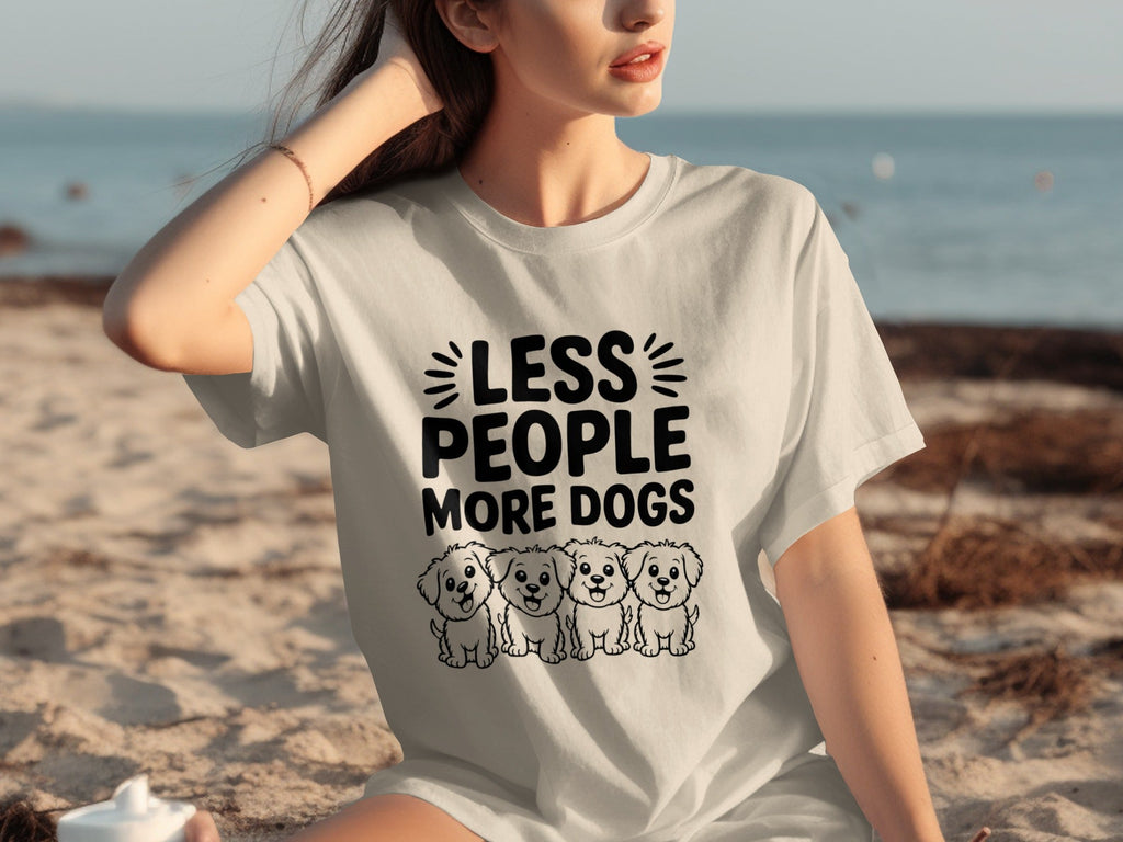 Less People More Dogs with Cute Dog Pets Art T-Shirts