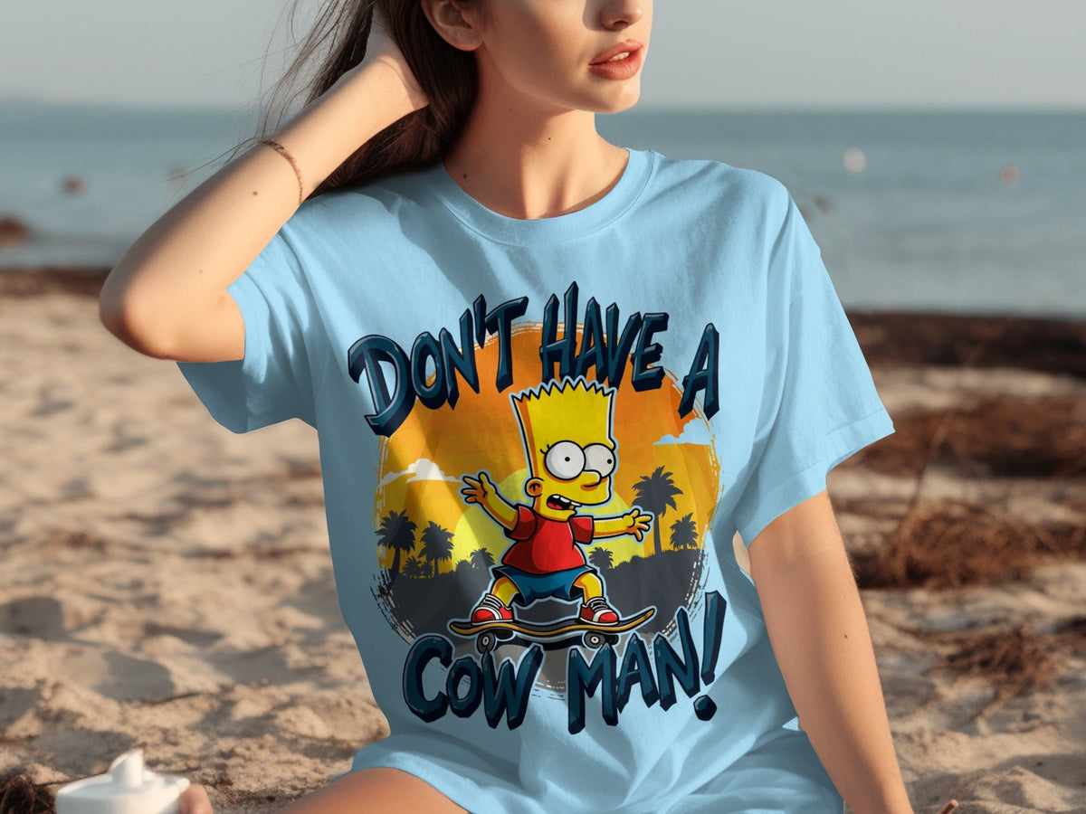 Bart Simpson Don't Have A Cow Man Skateboarding T-Shirts product image 8