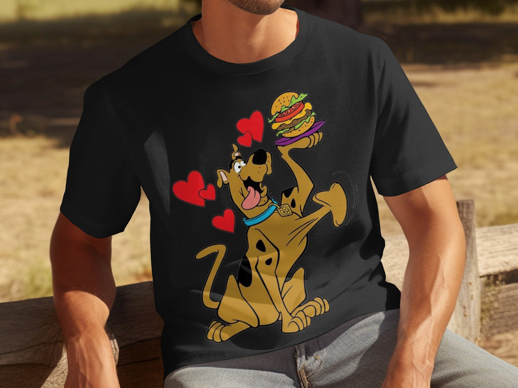 Scooby Doo Craves a Burger with Hearts Around Him T-Shirts