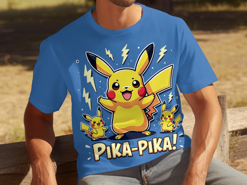 Pika Pika Pikachu With Electrical Arcs Design T-Shirts