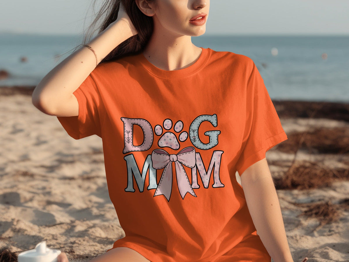 Floral Dog Mom Bow Design Perfect For All Lovers T-Shirts product image 4