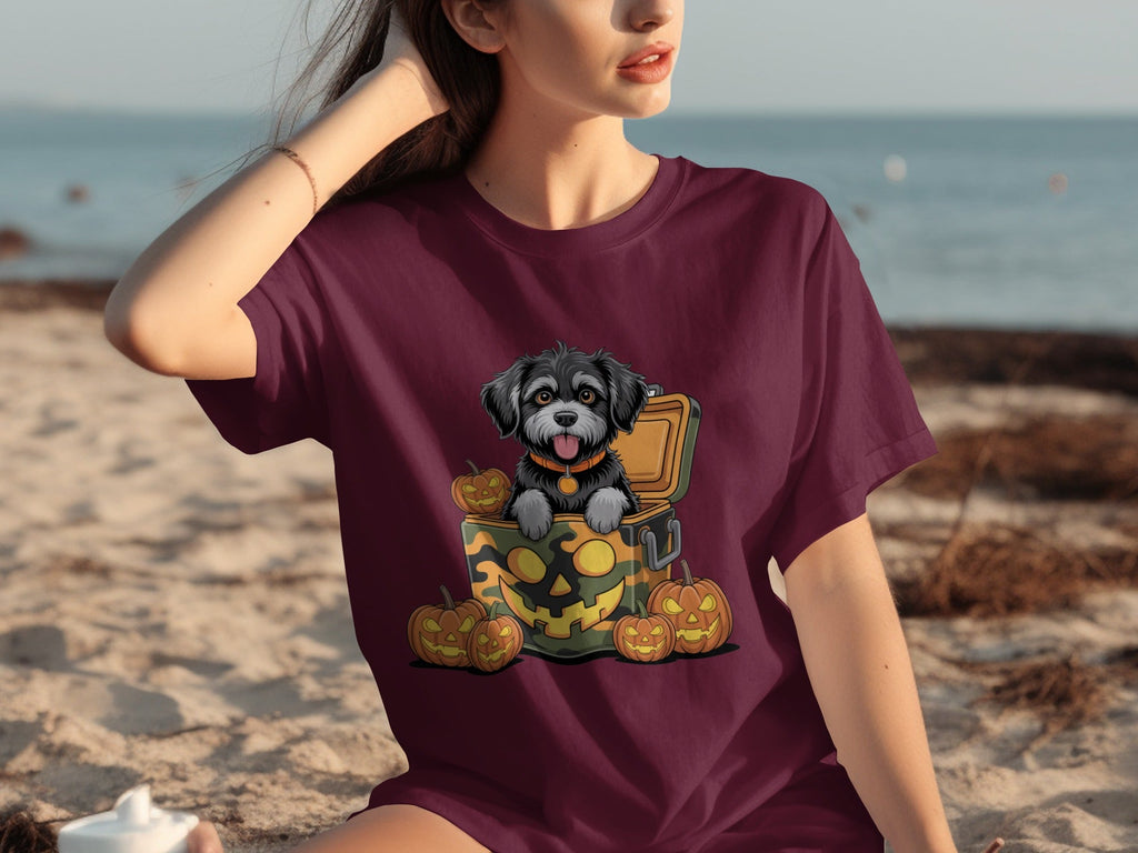 Cute Dog In a Pumpkin Container Halloween Season T-Shirts