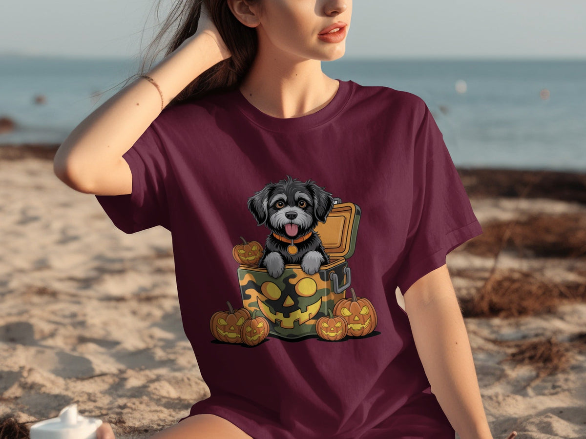 Cute Dog In a Pumpkin Container Halloween Season T-Shirts