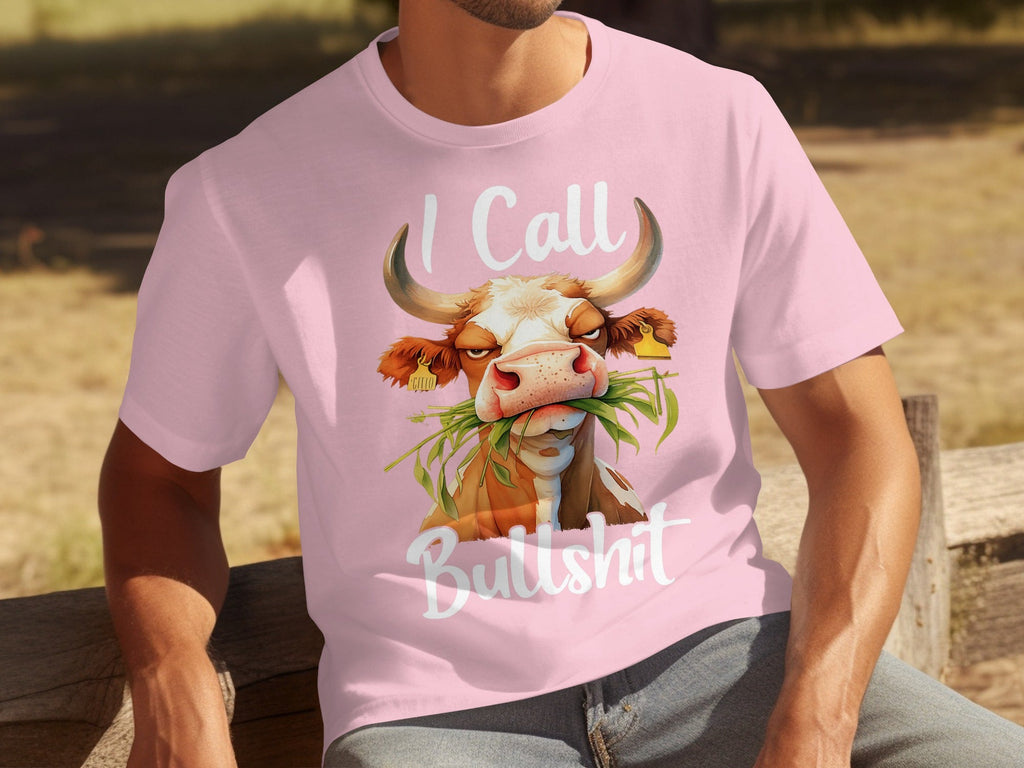 I Call Bullshit Cow with Grass Mouth Funny Farm T-Shirts