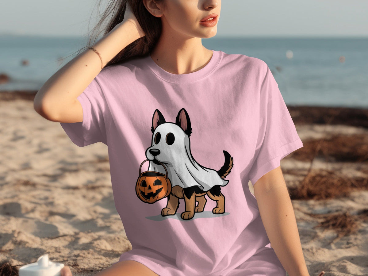 Halloween Dog Ghost Pumpkin Treat Cute Pet Cartoon T-Shirts
