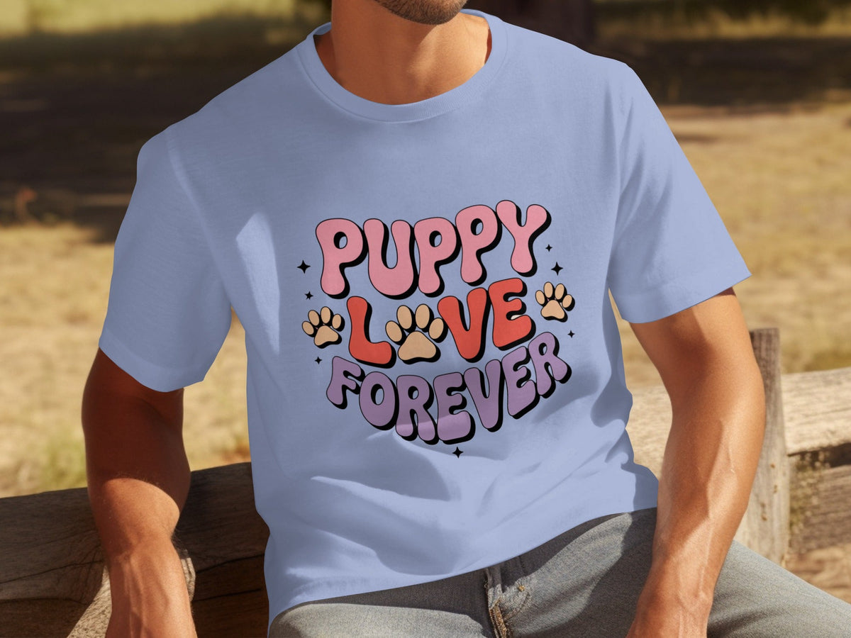 Puppy Love Forever Retro Style Graphic Design T-Shirts