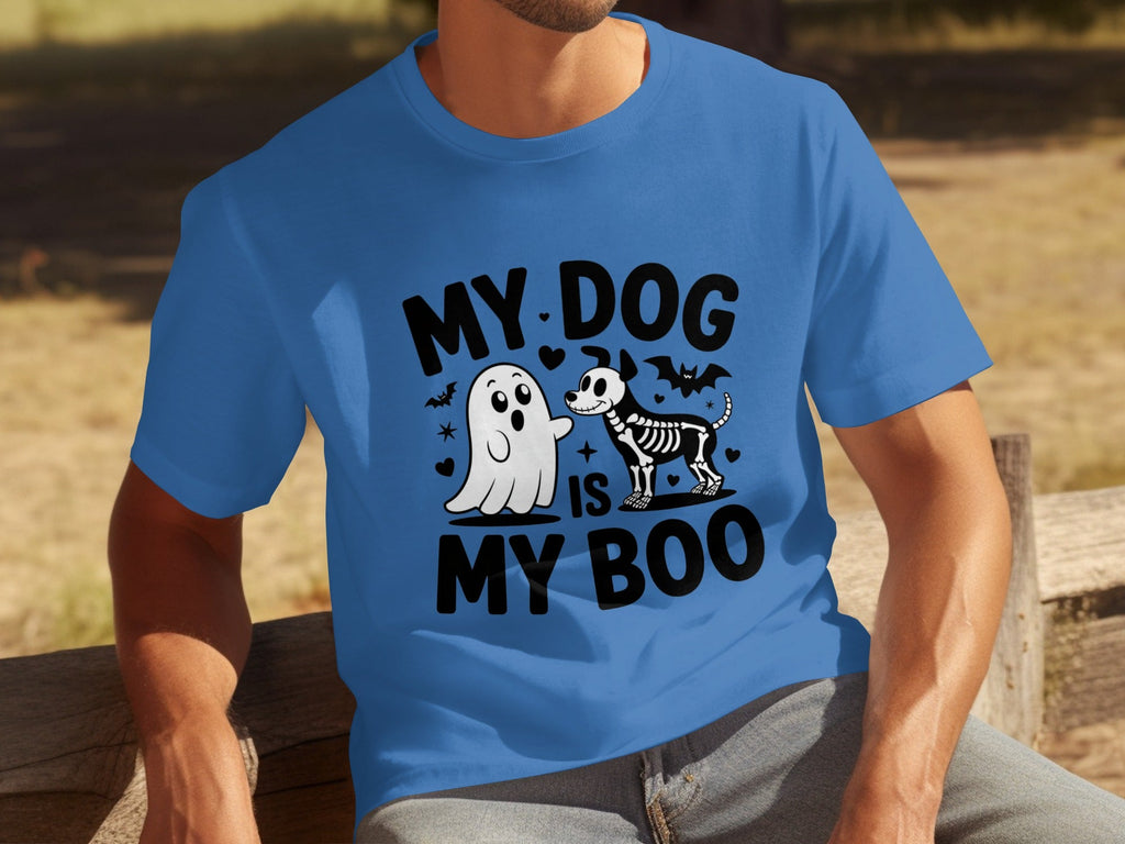 My Dog IS My Boo Halloween Ghost Dog Skeleton Art T-Shirts