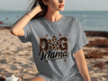 Cute Leopard Paw Print Dog Mama Graphic Design T-Shirts