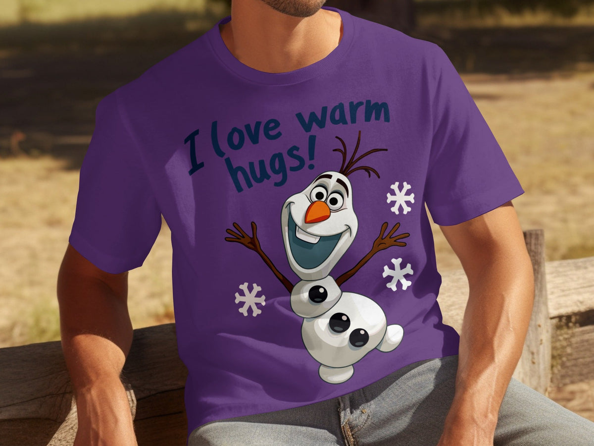 I Love Warm Hugs! Olaf the Snowman Cartoon T-Shirts