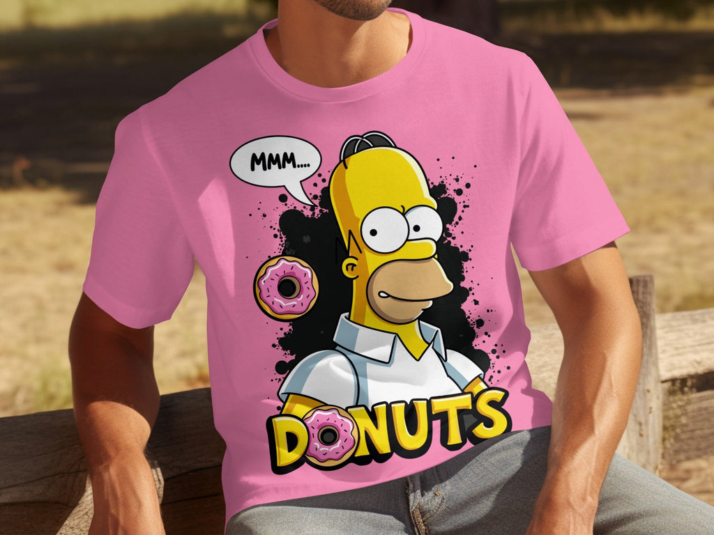 Homer Simpson MMM Donuts Design for Cartoon Lovers T-Shirts