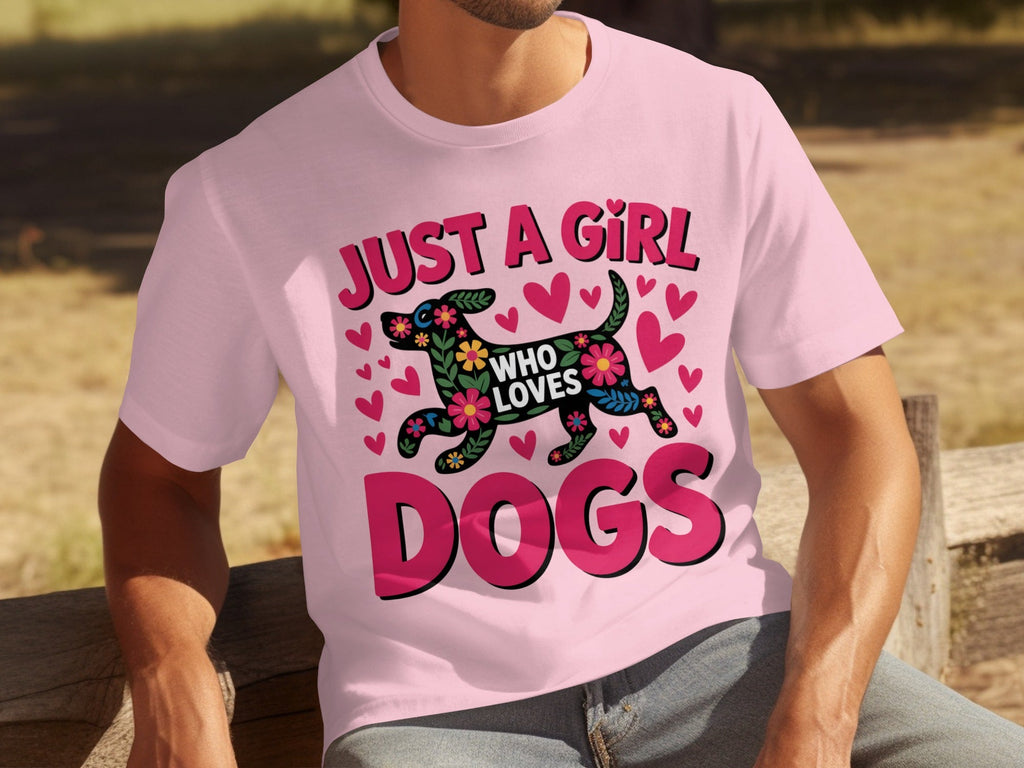Just A Girl Who Loves Dogs With Floral Dog T-Shirts product image 27