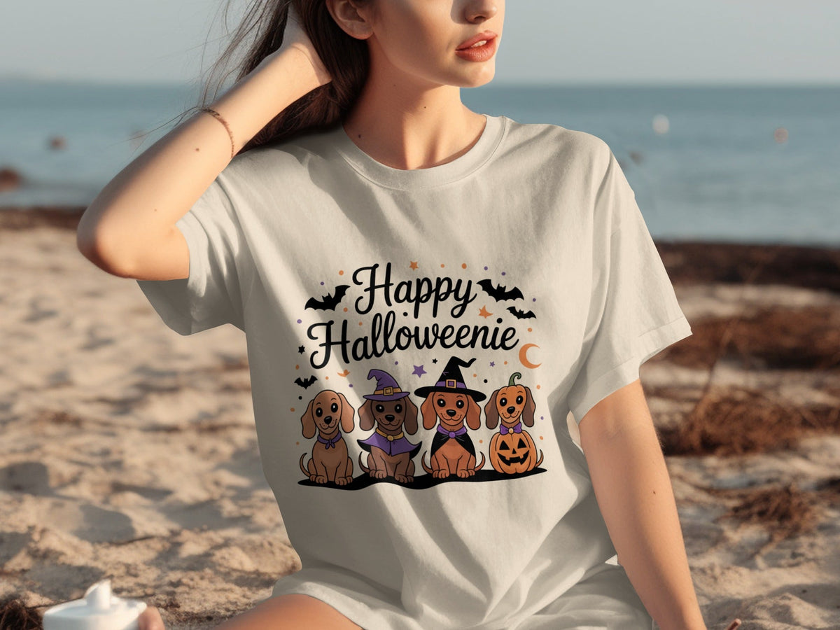 Happy Halloweeniie Dachshund Halloween Cute Dogs T-Shirts