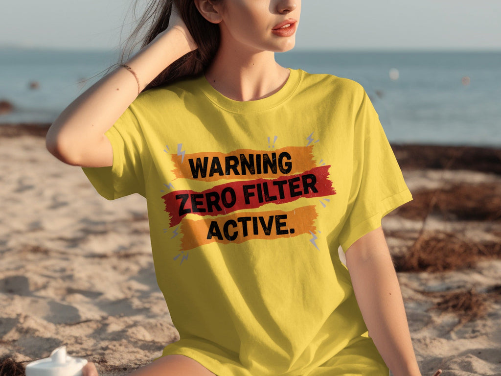 Warning Zero Filter Active Bold Statement Design T-Shirts product image 5