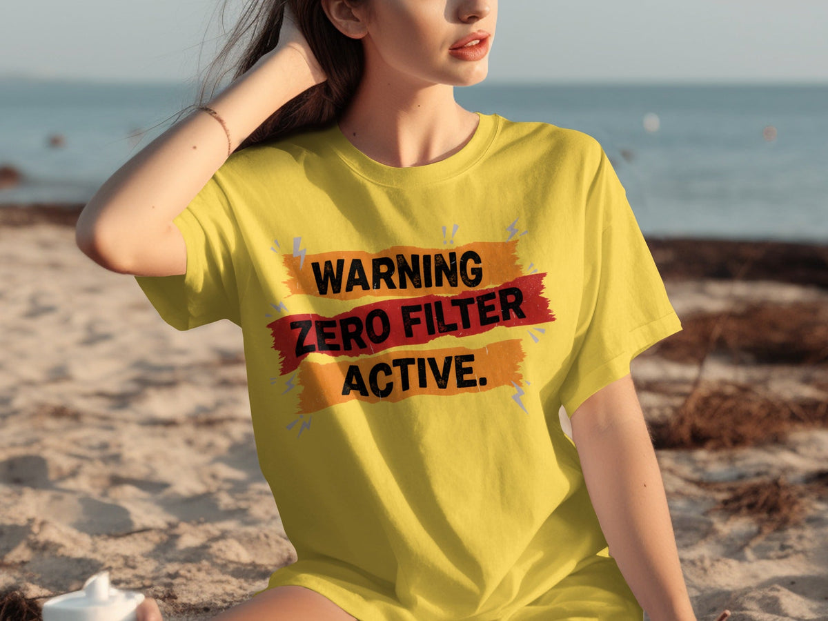Warning Zero Filter Active Bold Statement Design T-Shirts product image 5