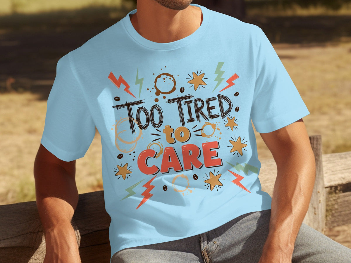 Too Tired to Care With Coffee Elements Design T-Shirts product image 23