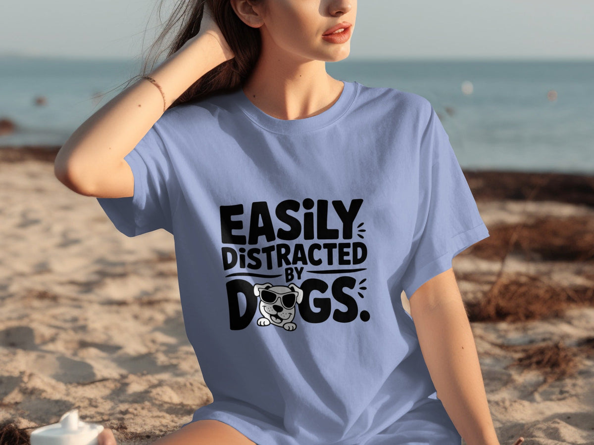 Easily Distracted By Dogs Cute Puppy Illustration T-Shirts product image 13
