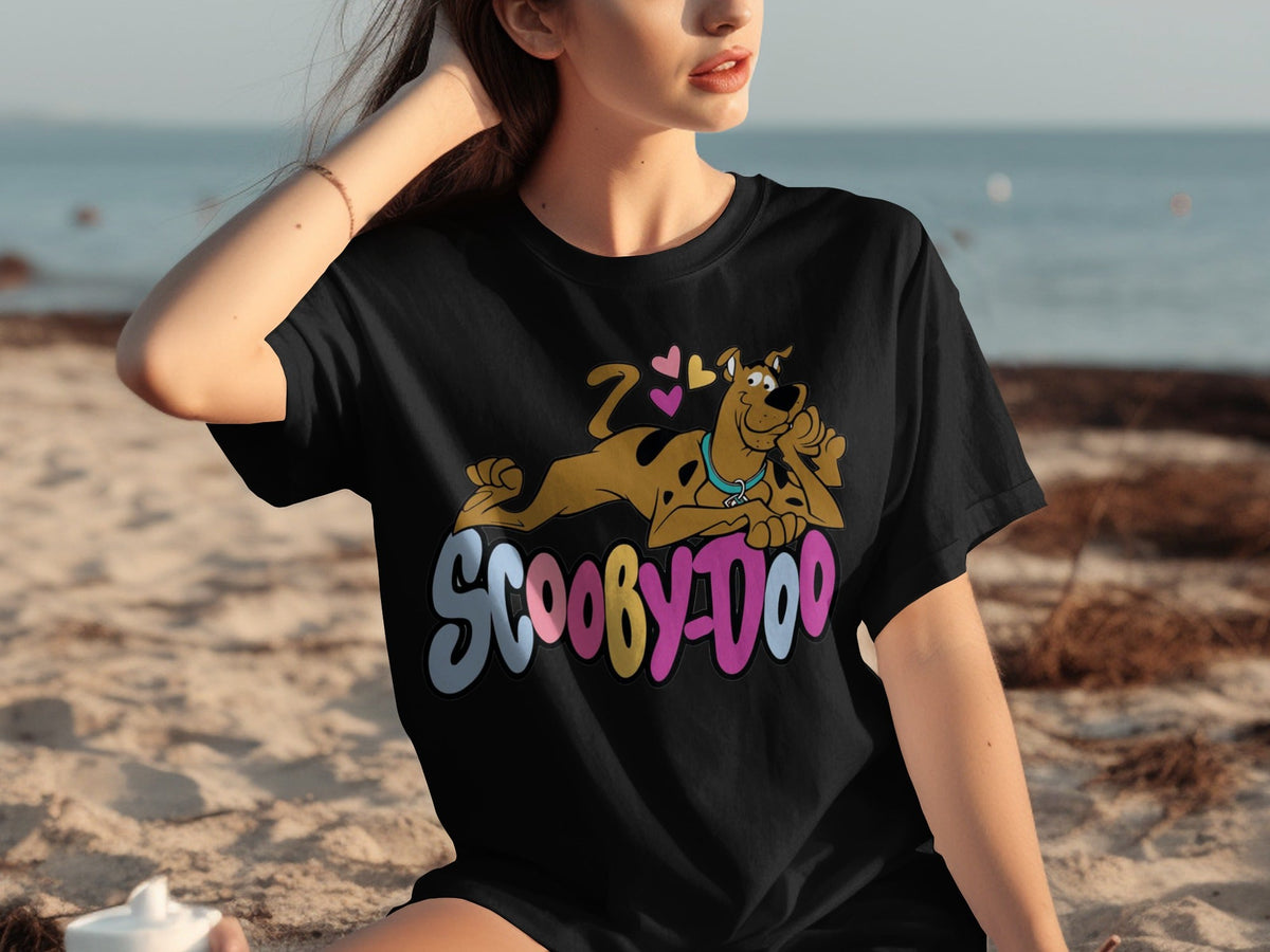Scooby Doo with Hearts Reclining on Logo Design T-Shirts product image 15