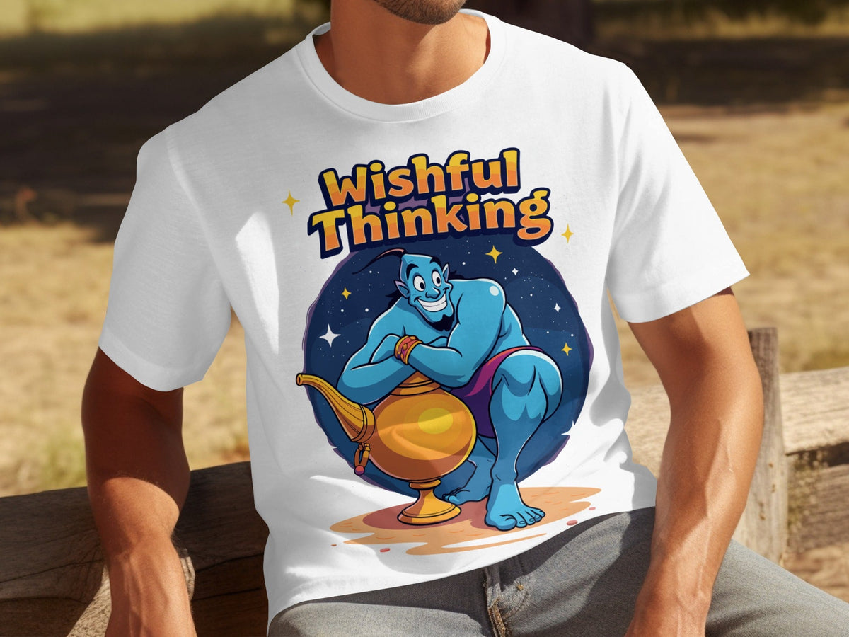 Wishful Thinking Genie And Lamp Cartoon Graphic T-Shirts