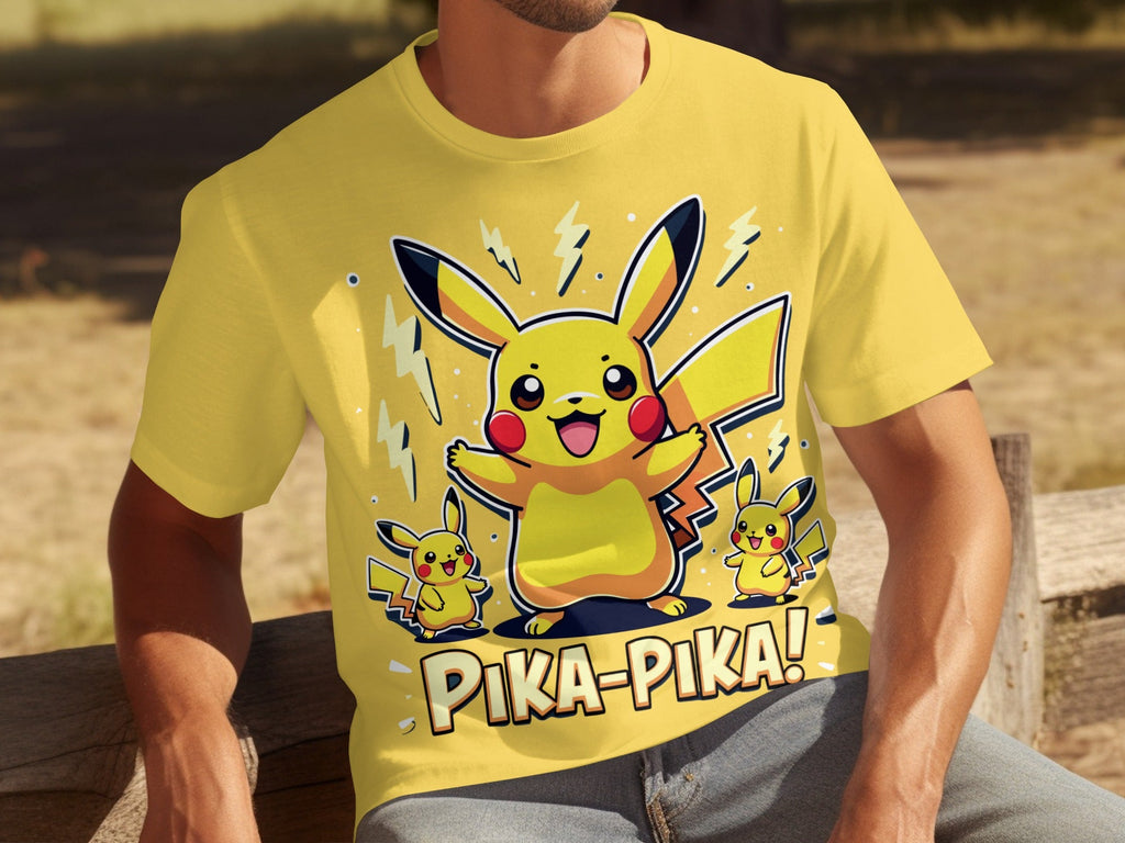 Pika Pika Pikachu With Electrical Arcs Design T-Shirts