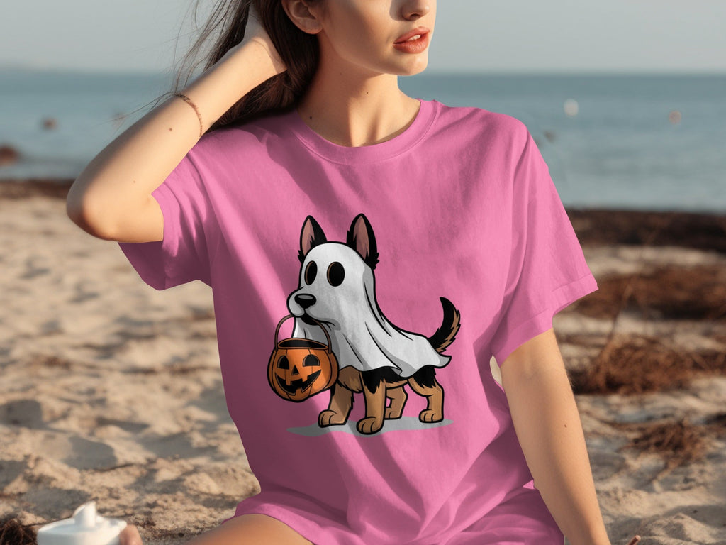 Halloween Dog Ghost Pumpkin Treat Cute Pet Cartoon T-Shirts