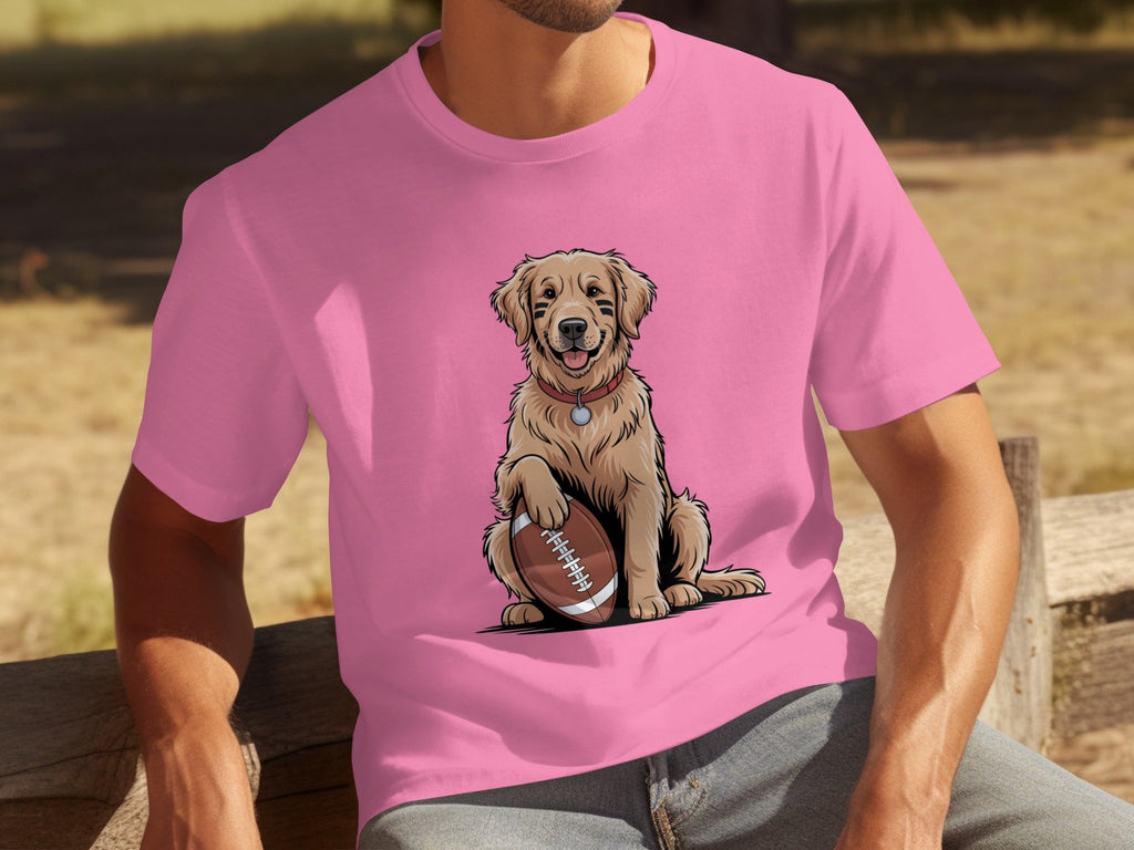 Golden Retriever Ready for Football Season T-Shirts