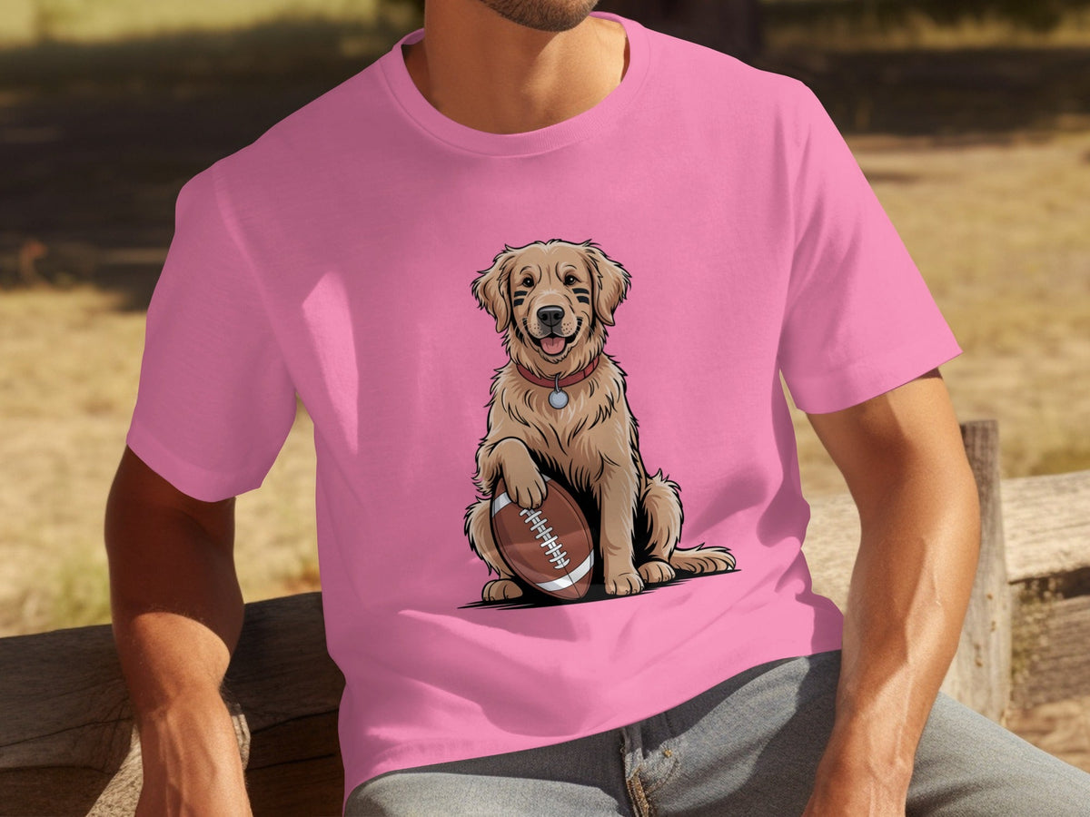 Golden Retriever Ready for Football Season T-Shirts