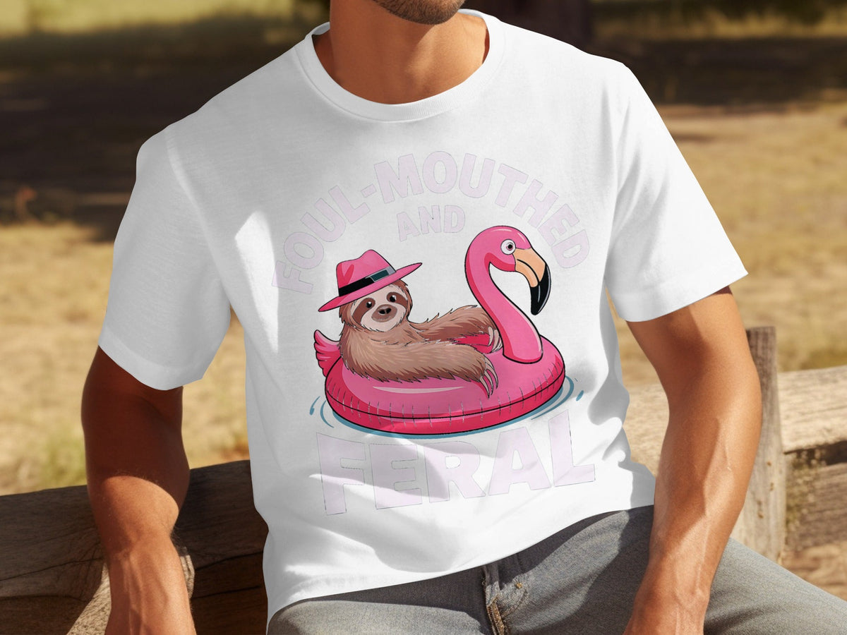 Foul-Mouthed AND Feral Sloth in Flamingo Float T-Shirts product image 14