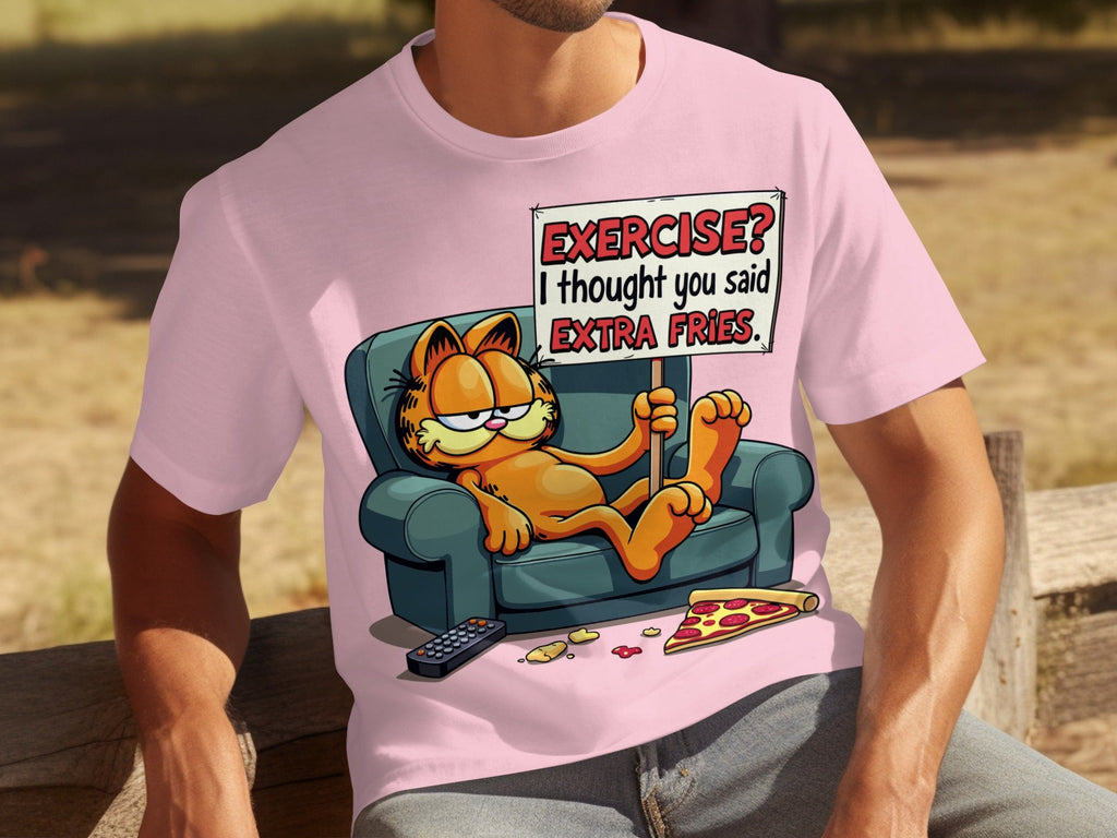 Garfield I Thought You Said Extra Fries Funny Cartoon T-Shirts