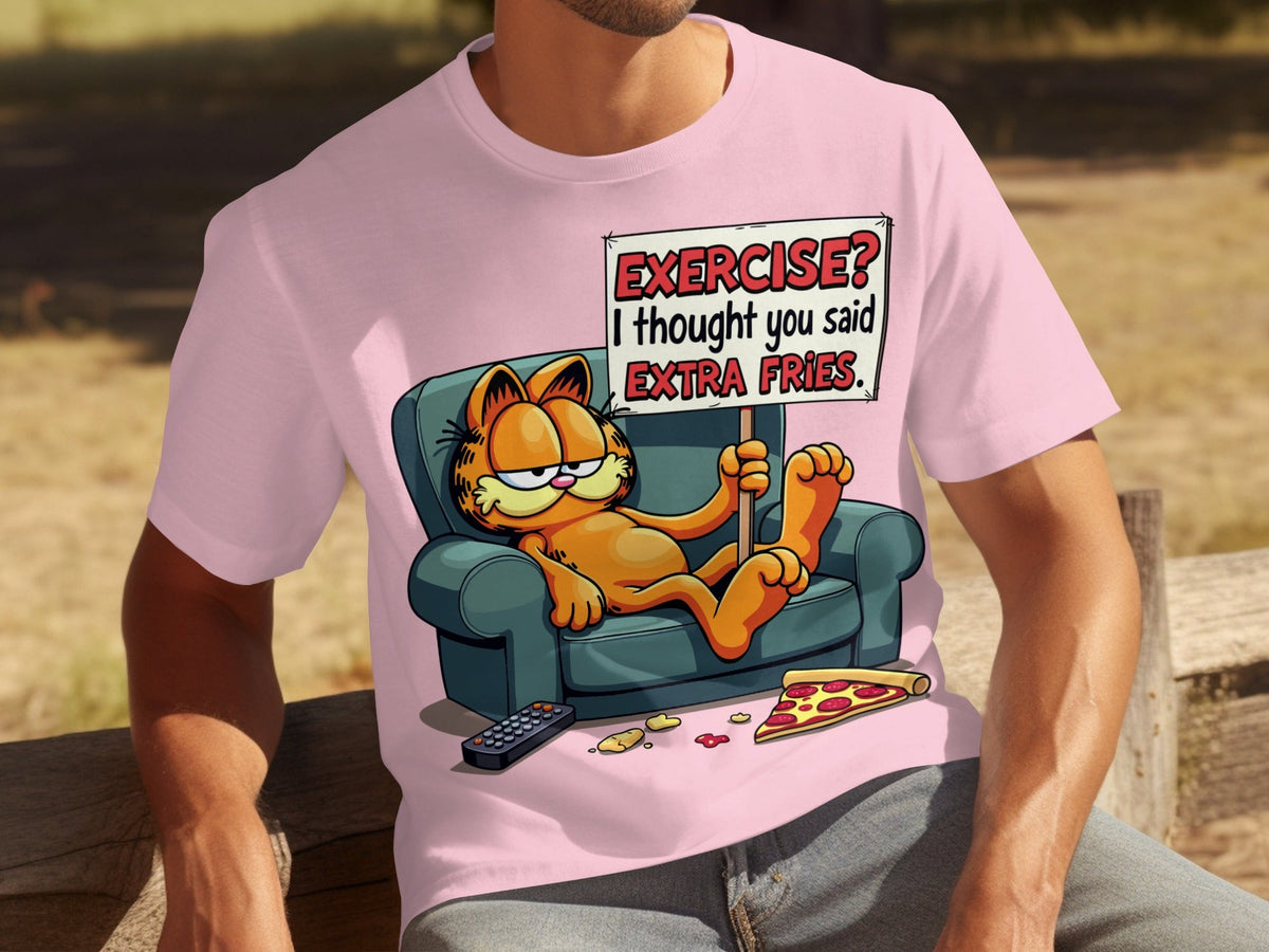 Garfield I Thought You Said Extra Fries Funny Cartoon T-Shirts