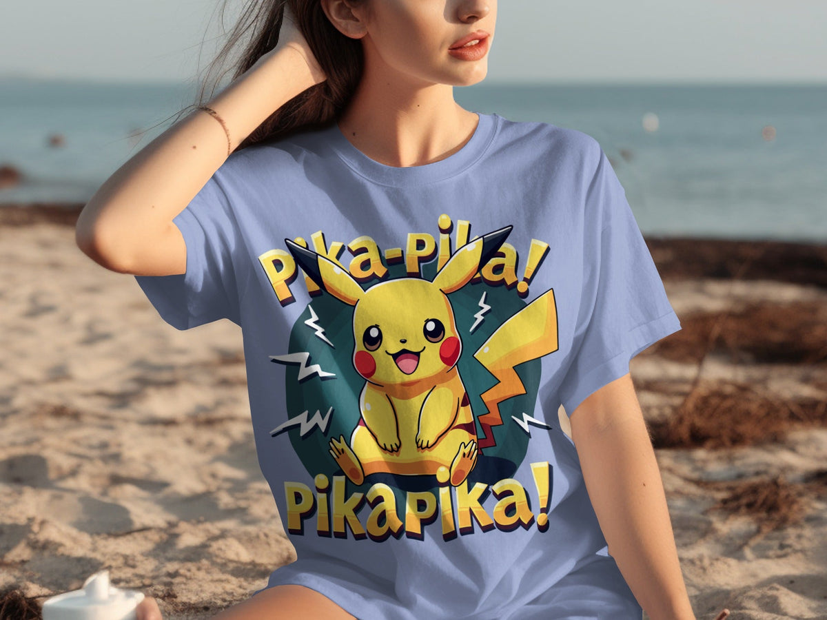 Pika-Pika Energetic Pikachu Design Perfect For Pokemon Fans T-Shirts