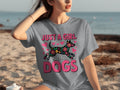 Just A Girl Who Loves Dogs Floral Dog Design T-Shirts
