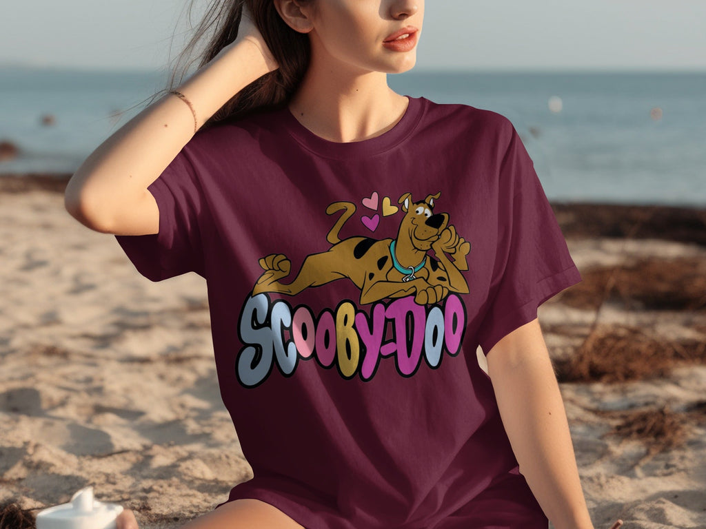 Scooby Doo with Hearts Reclining on Logo Design T-Shirts product image 11