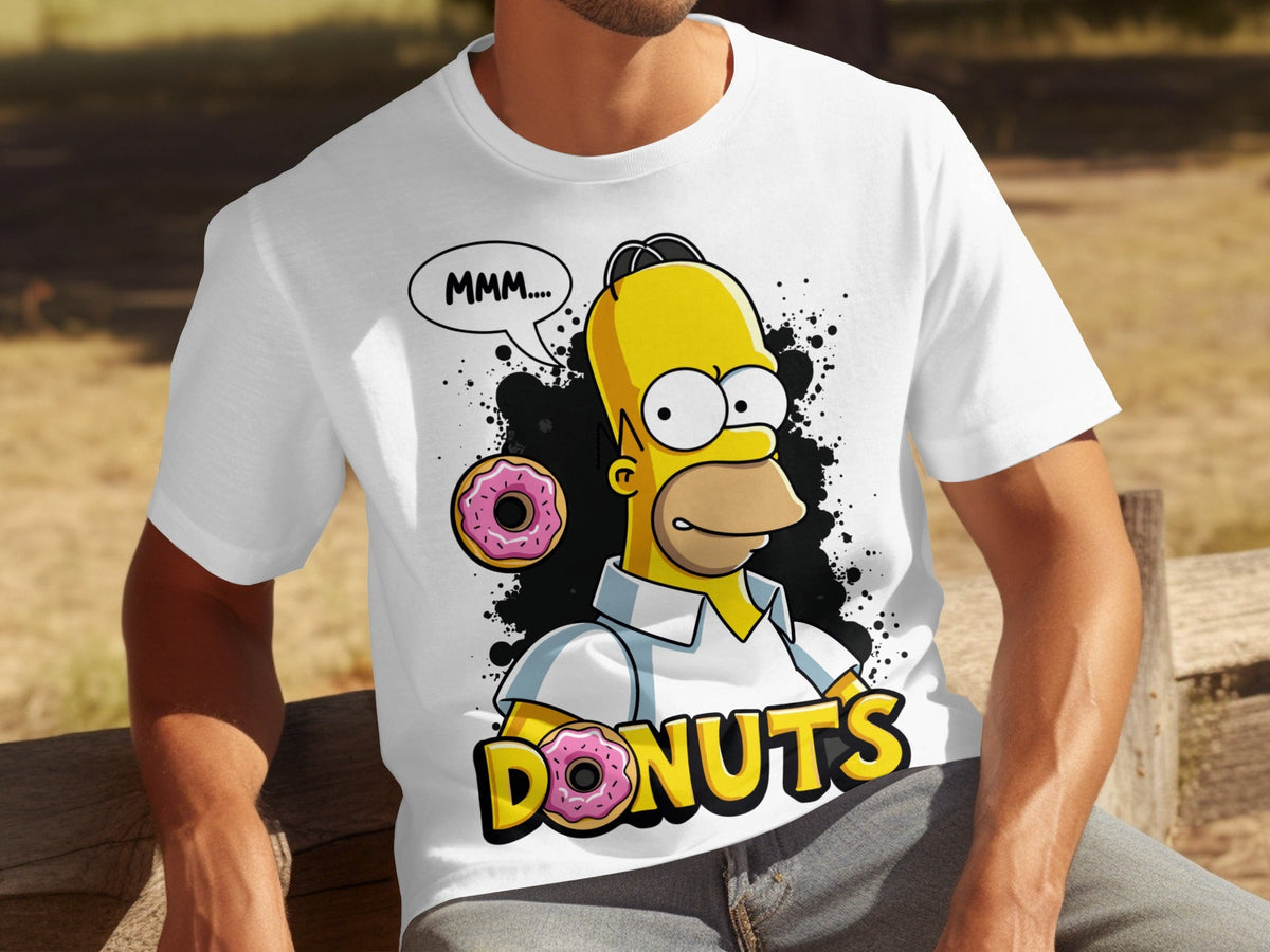 Homer Simpson MMM Donuts Design for Cartoon Lovers T-Shirts