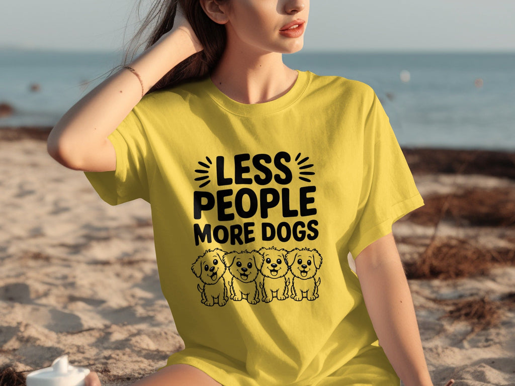 Less People More Dogs with Cute Dog Pets Art T-Shirts