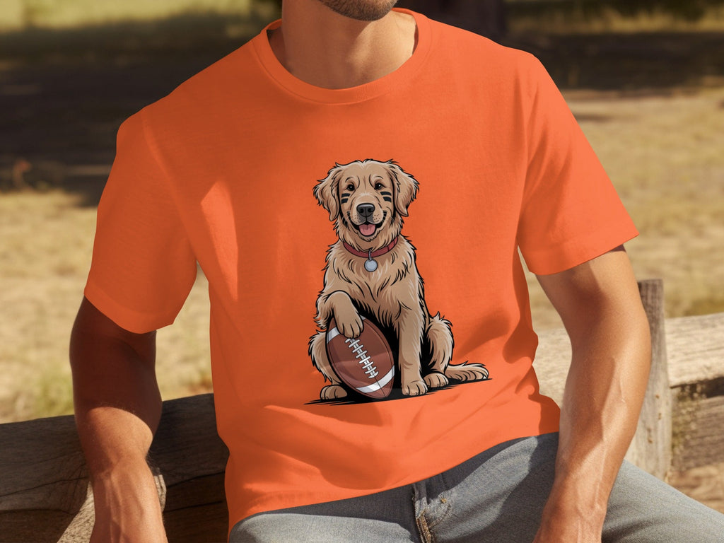 Golden Retriever Ready for Football Season T-Shirts