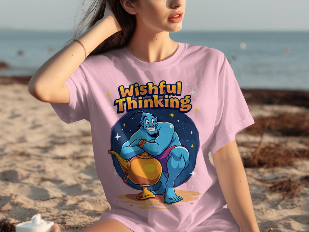 Wishful Thinking Genie And Lamp Cartoon Graphic T-Shirts