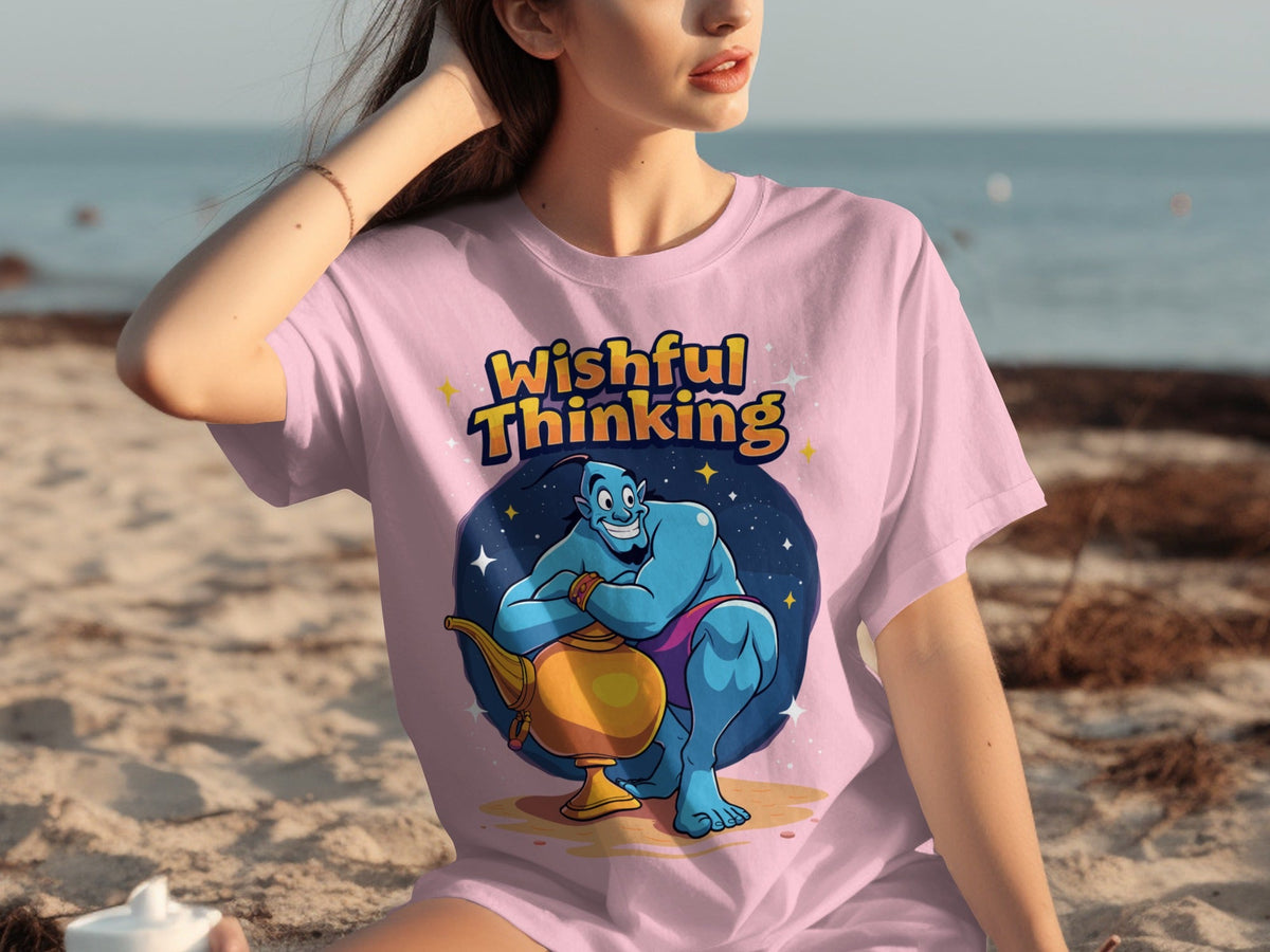 Wishful Thinking Genie And Lamp Cartoon Graphic T-Shirts