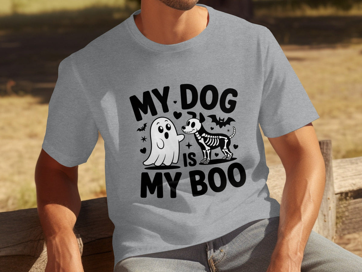 My Dog IS My Boo Halloween Ghost Dog Skeleton Art T-Shirts