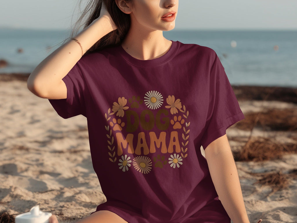Dog Mama Floral Design Great Gift Idea for Her T-Shirts