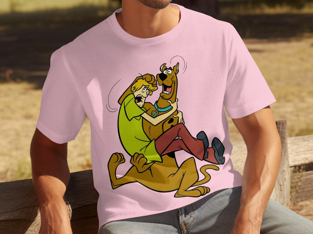 Shaggy Riding Scooby Doo Scared Cartoon Character T-Shirts
