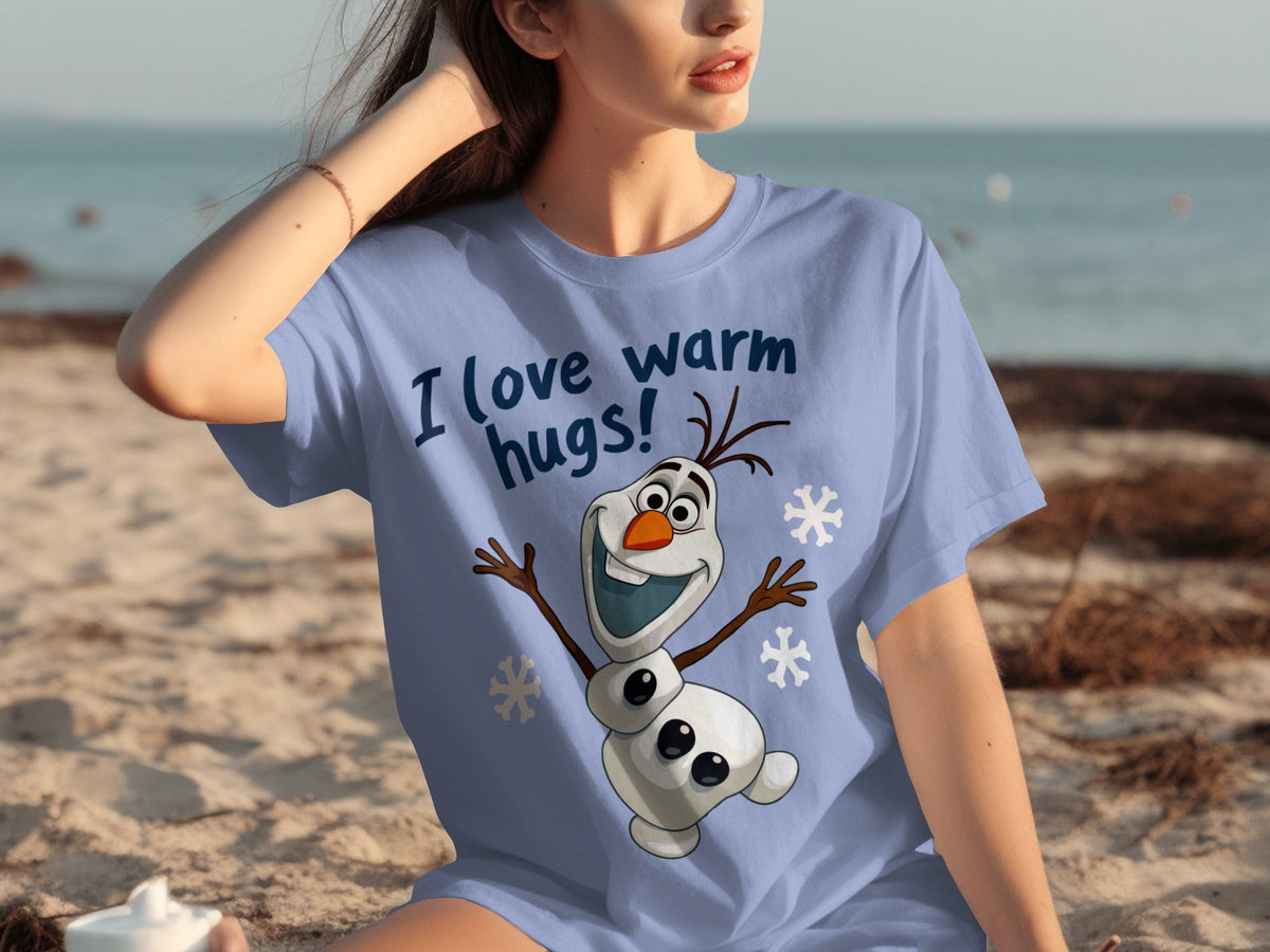 I Love Warm Hugs! Olaf the Snowman Cartoon T-Shirts