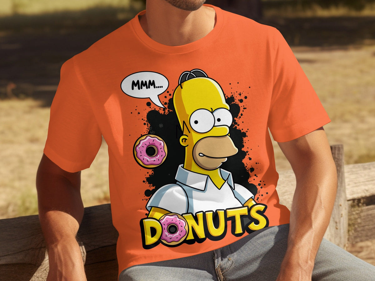 Homer Simpson MMM Donuts Design for Cartoon Lovers T-Shirts