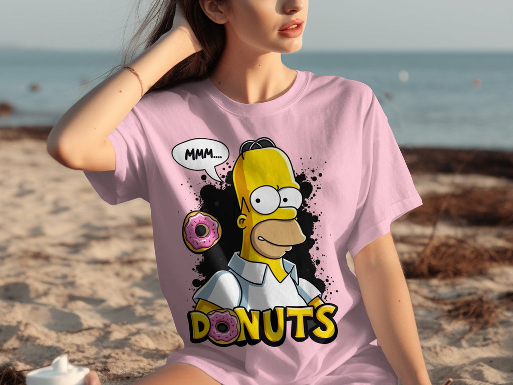 Homer Simpson MMM Donuts Design for Cartoon Lovers T-Shirts