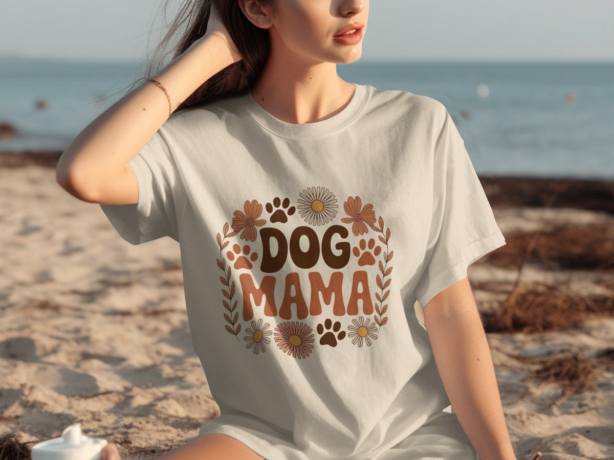 Dog Mama Floral Design Great Gift Idea for Her T-Shirts