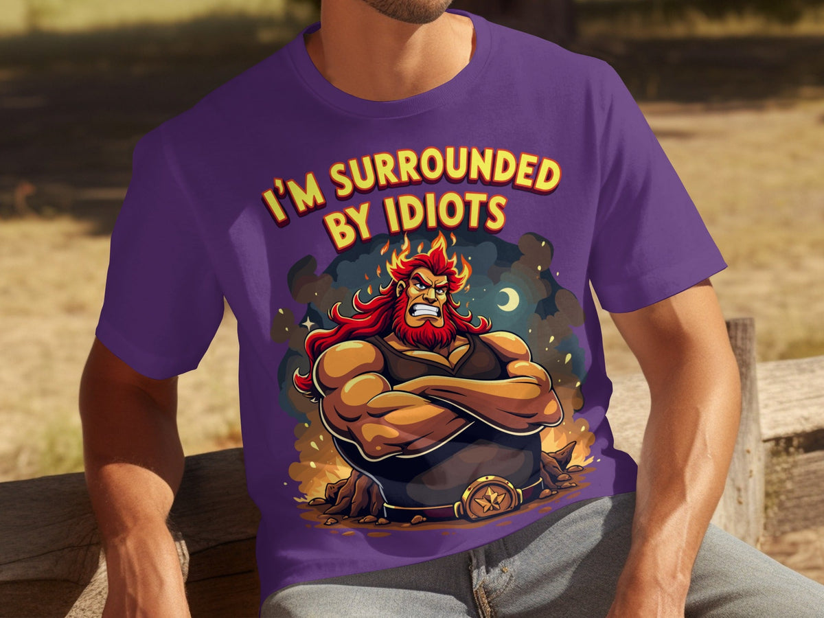 Surrounded By Idiots Cartoon Angry Zeus Design T-Shirts product image 25